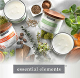 Candle-lite Essentials tapa grabada con lema simplicidad