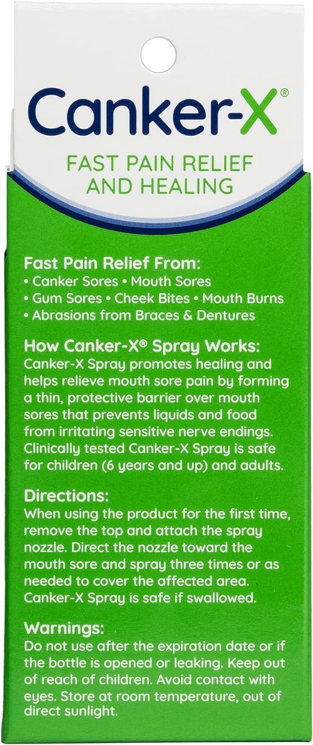 Canker-X sin alcohol, apto para uso frecuente en boca.