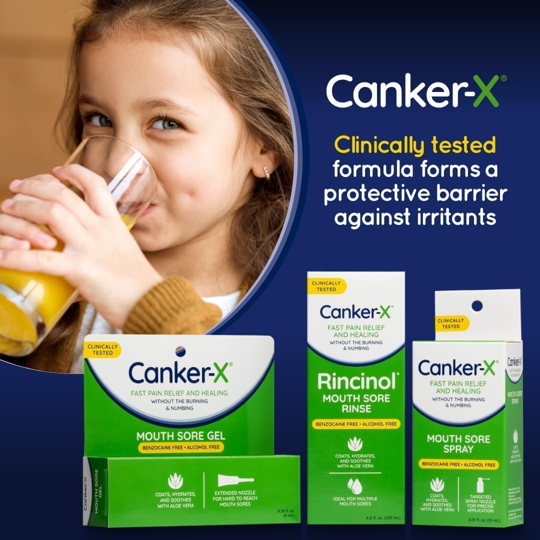 Formulación con aloe vera de Canker-X para cuidado calmante.