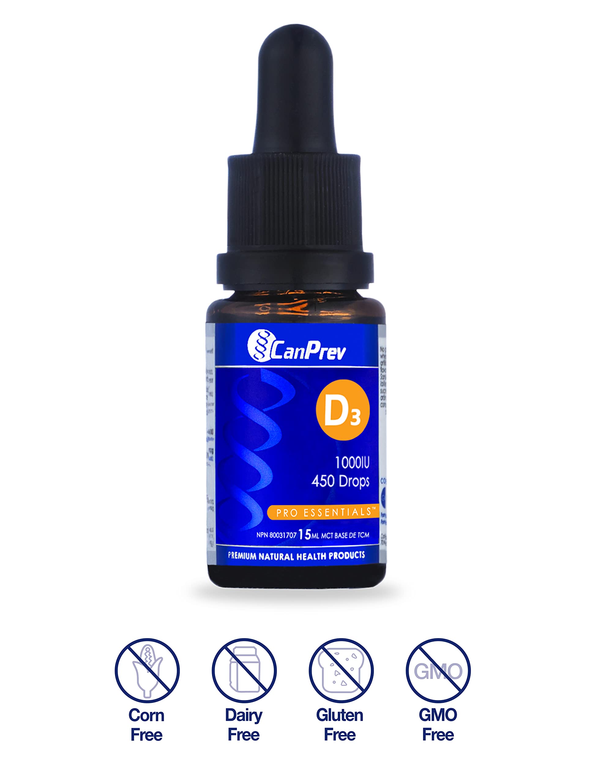 CanPrev D3 Drops frasco medidor para dosis precisas.