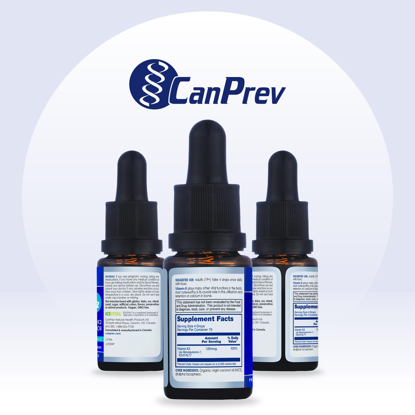 CanPrev K2 Drops uso en comidas para facilitar la absorción.