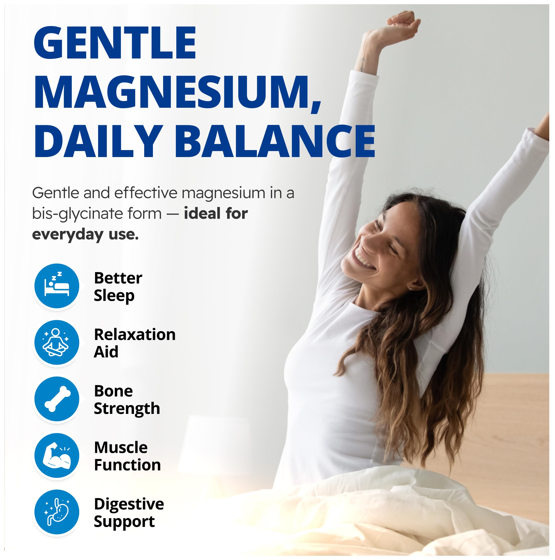 CanPrev Magnesio Bisglicinato 200 mg, etiqueta reversa, equilibrio muscular suave.