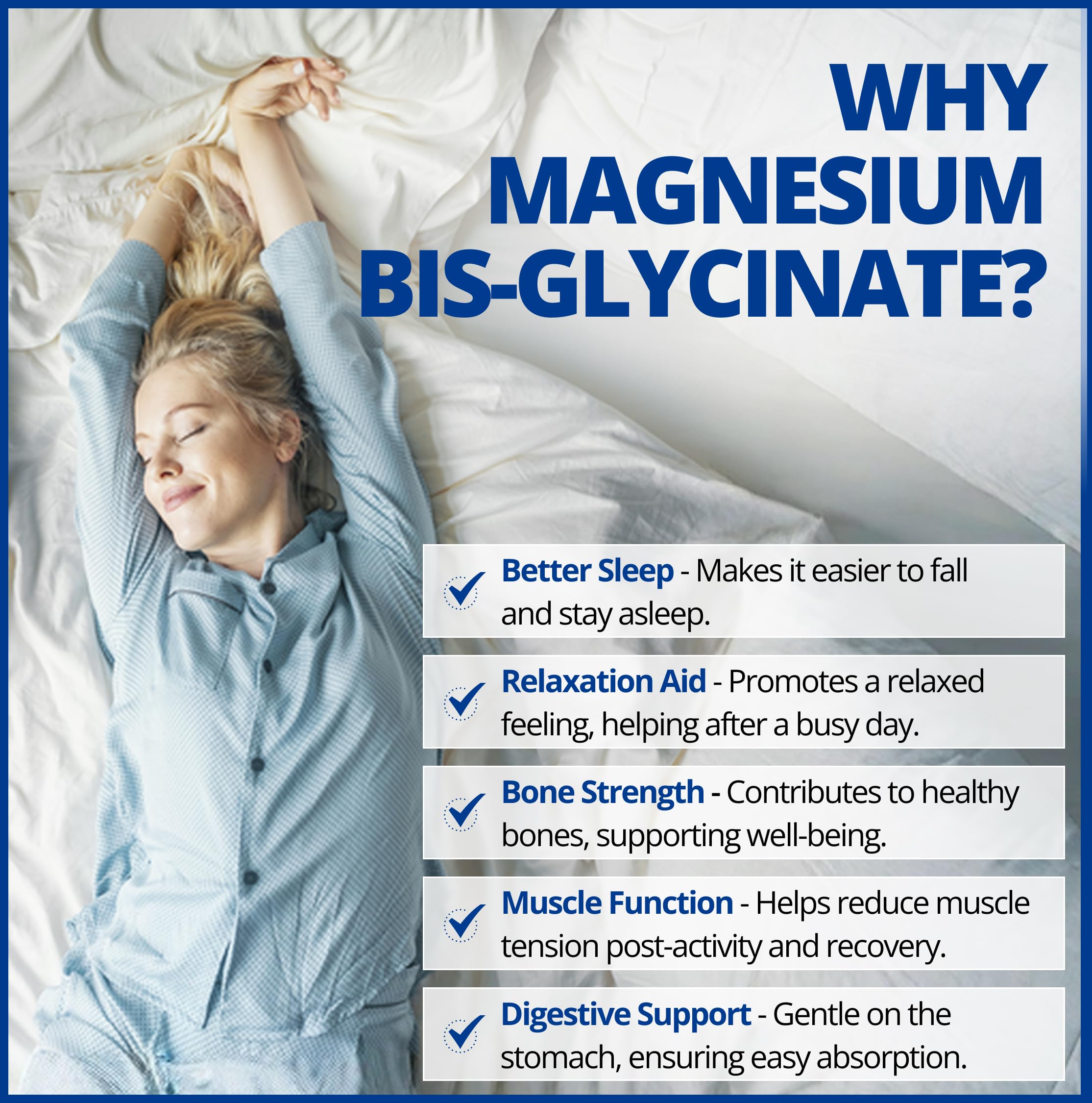 CanPrev Magnesio Bisglicinato 200 mg, uso nocturno para relajación y descanso.