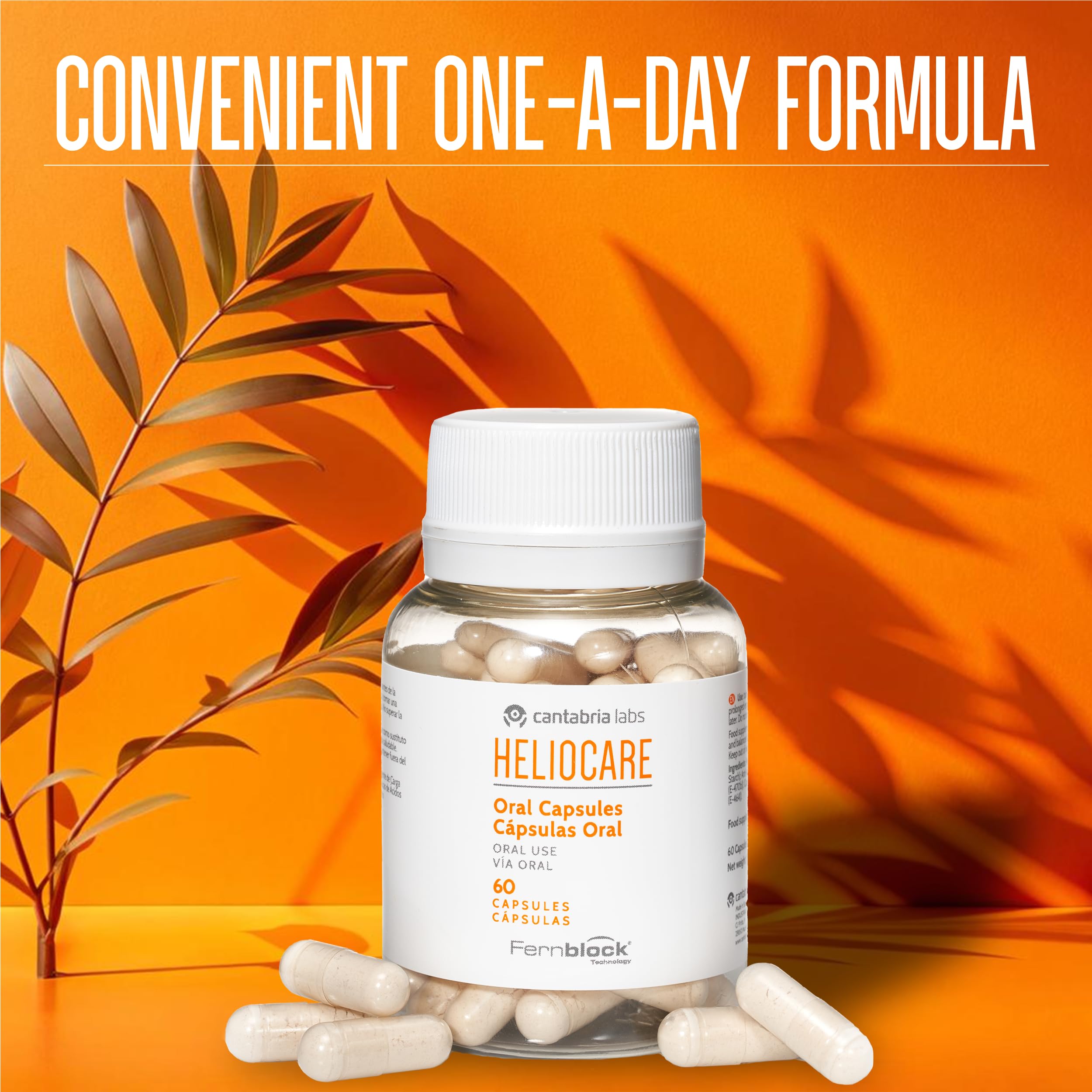 Cantabria Labs Heliocare: cápsulas vegetales para consumo diario, con extracto antioxidante.