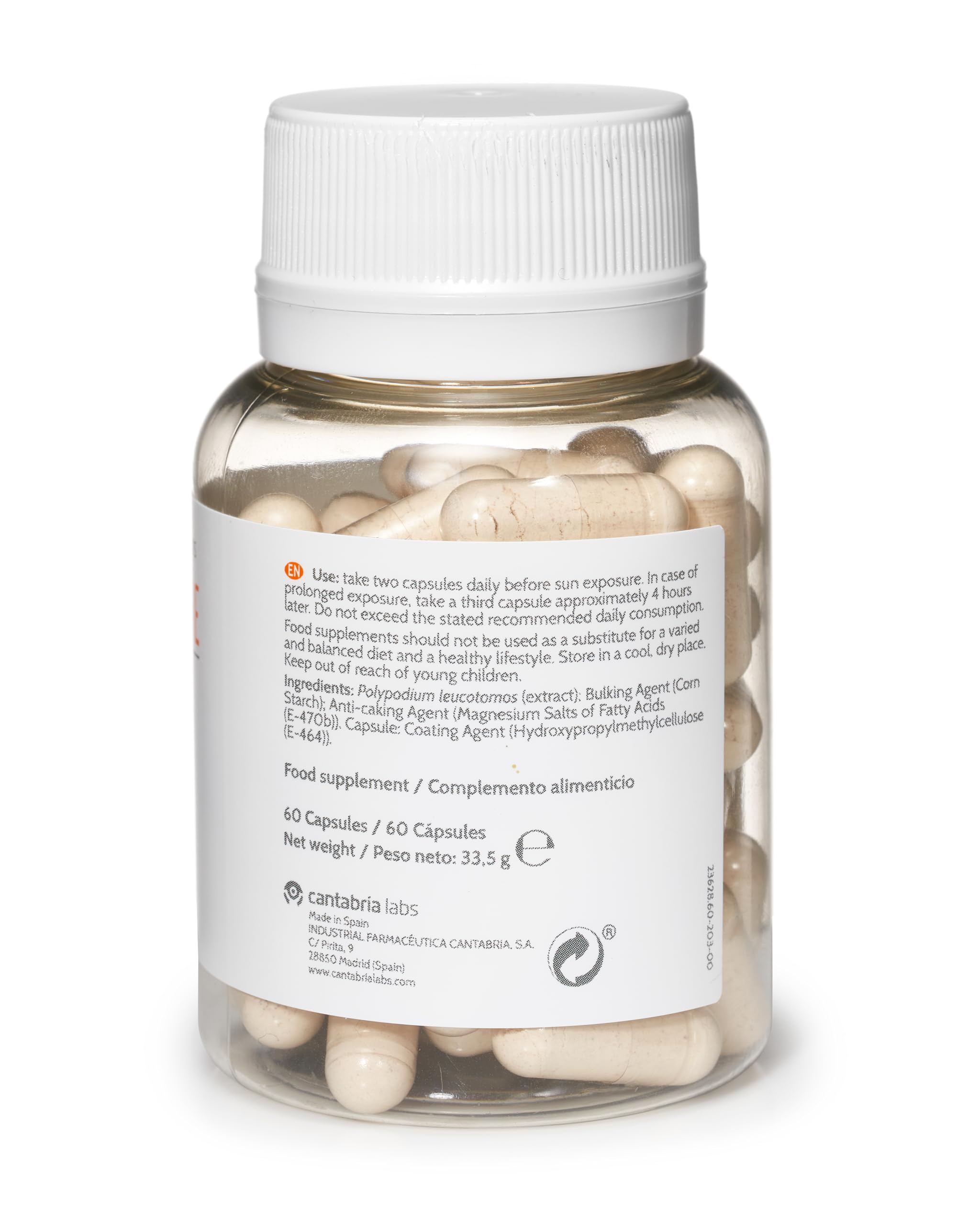 Cantabria Labs Heliocare: ingredientes naturales resaltados, sin colorantes artificiales ni rellenos.