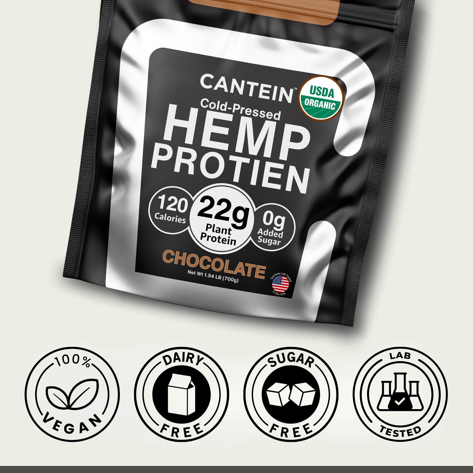 Uso diario de Cantein proteína de cáñamo en batidos y postres.