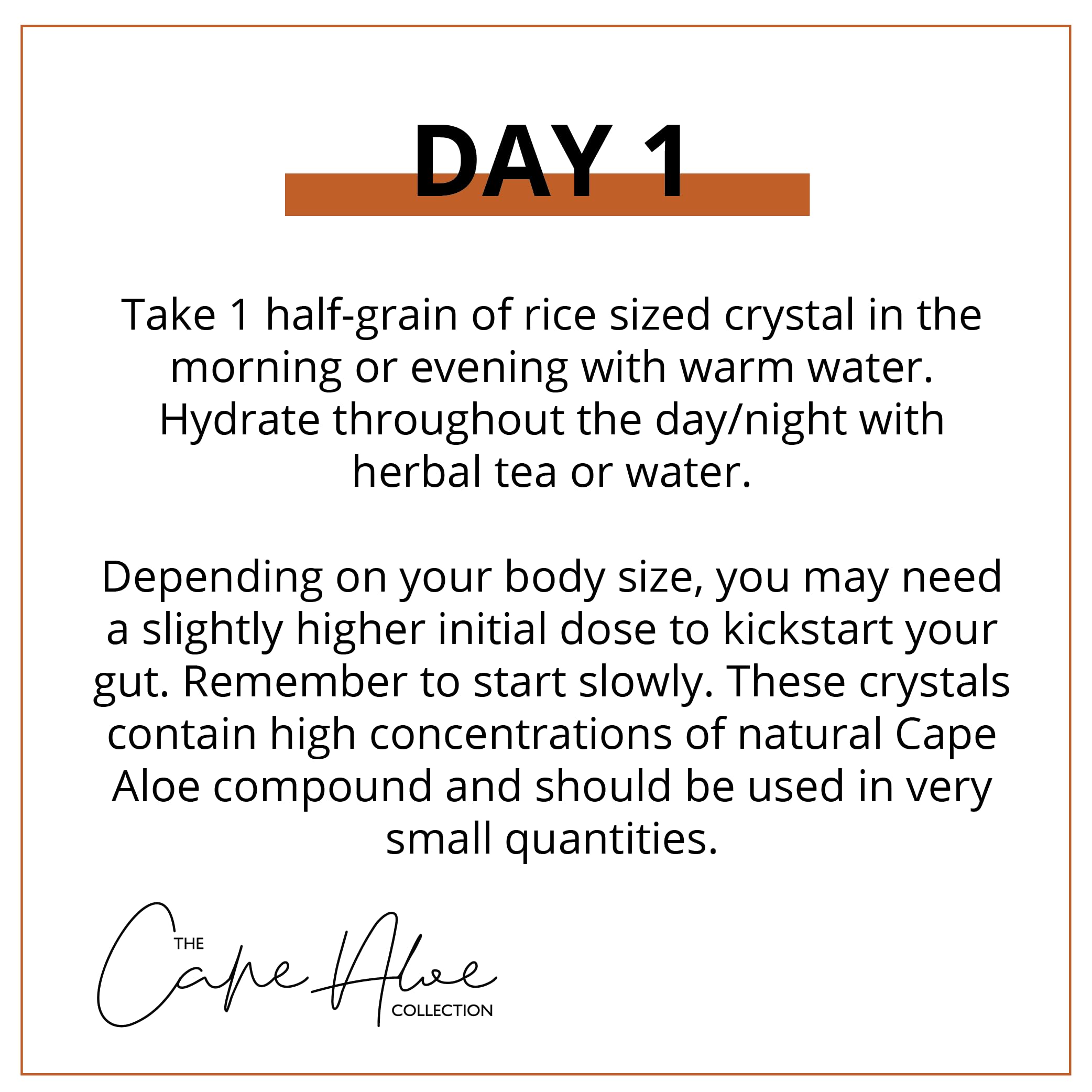 Muestra de limpieza de 3 días Cape Aloe Ferox, enfoque en bienestar intestinal.