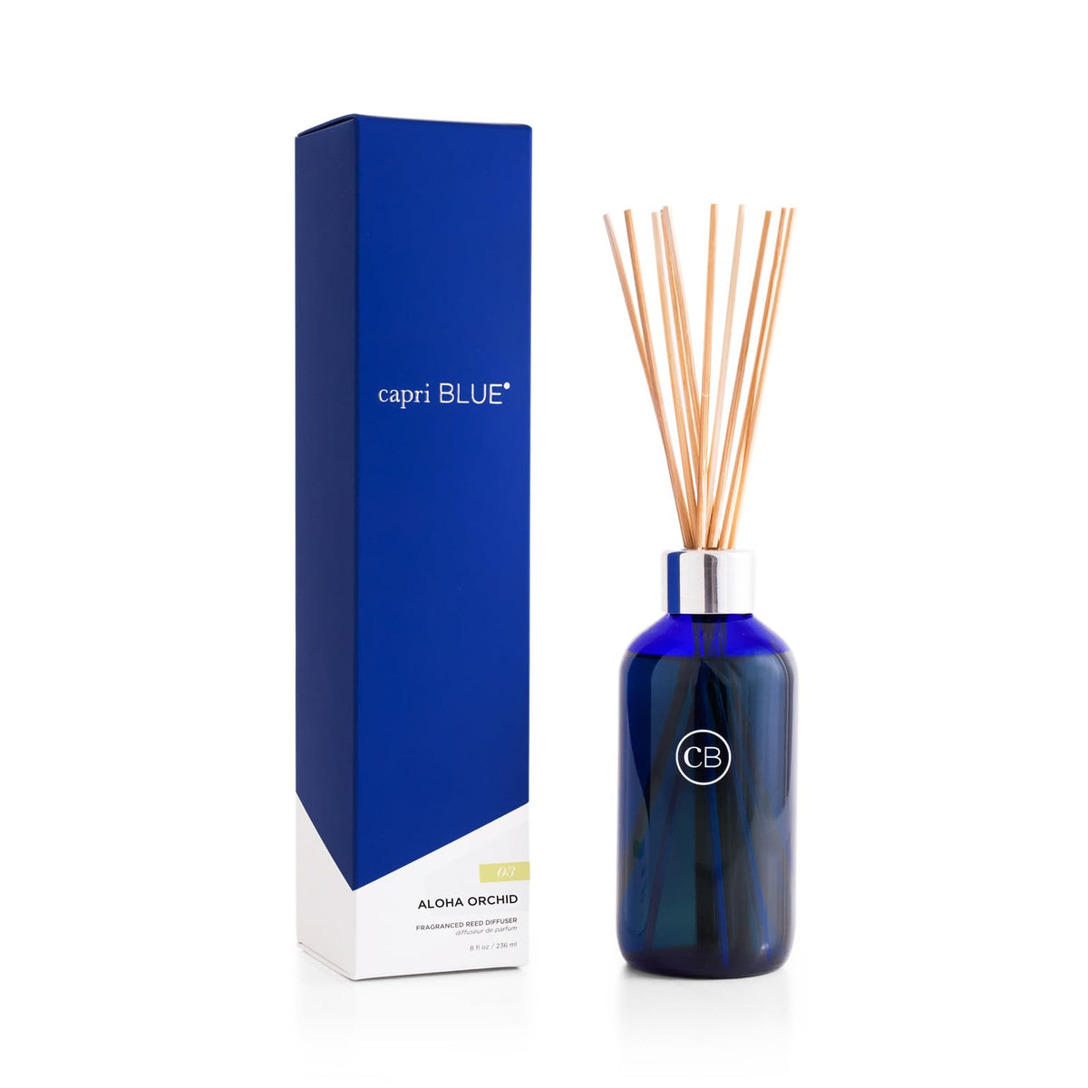 Capri Blue Aloha Orchid - difusor con bastones para perfumar espacios con fragancia duradera.