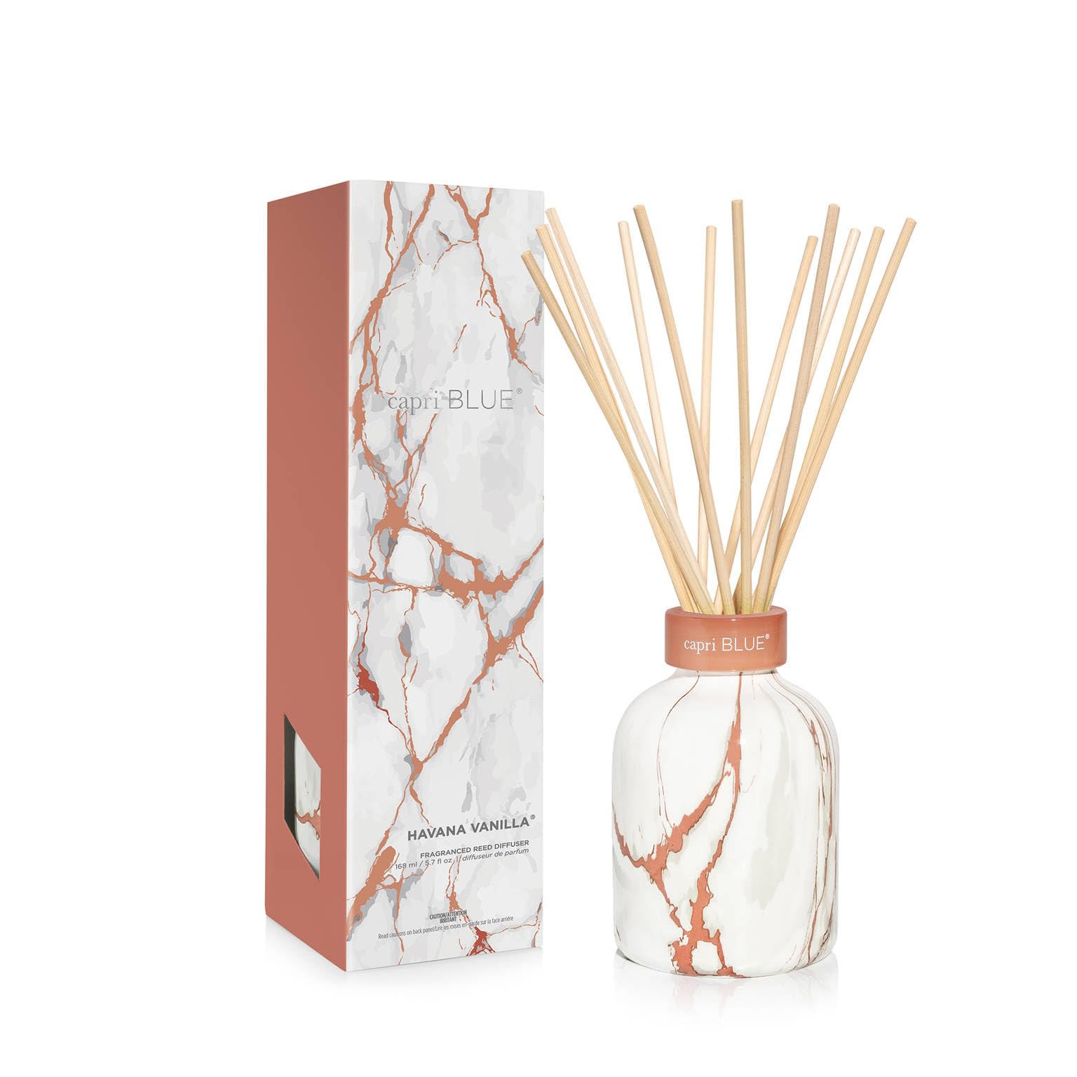 Capri Blue difusor de ramas con diseño de mármol moderno para aroma duradero