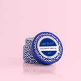 Capri Blue Jarra azul Coco Santal, vela duradera para reuniones cortas