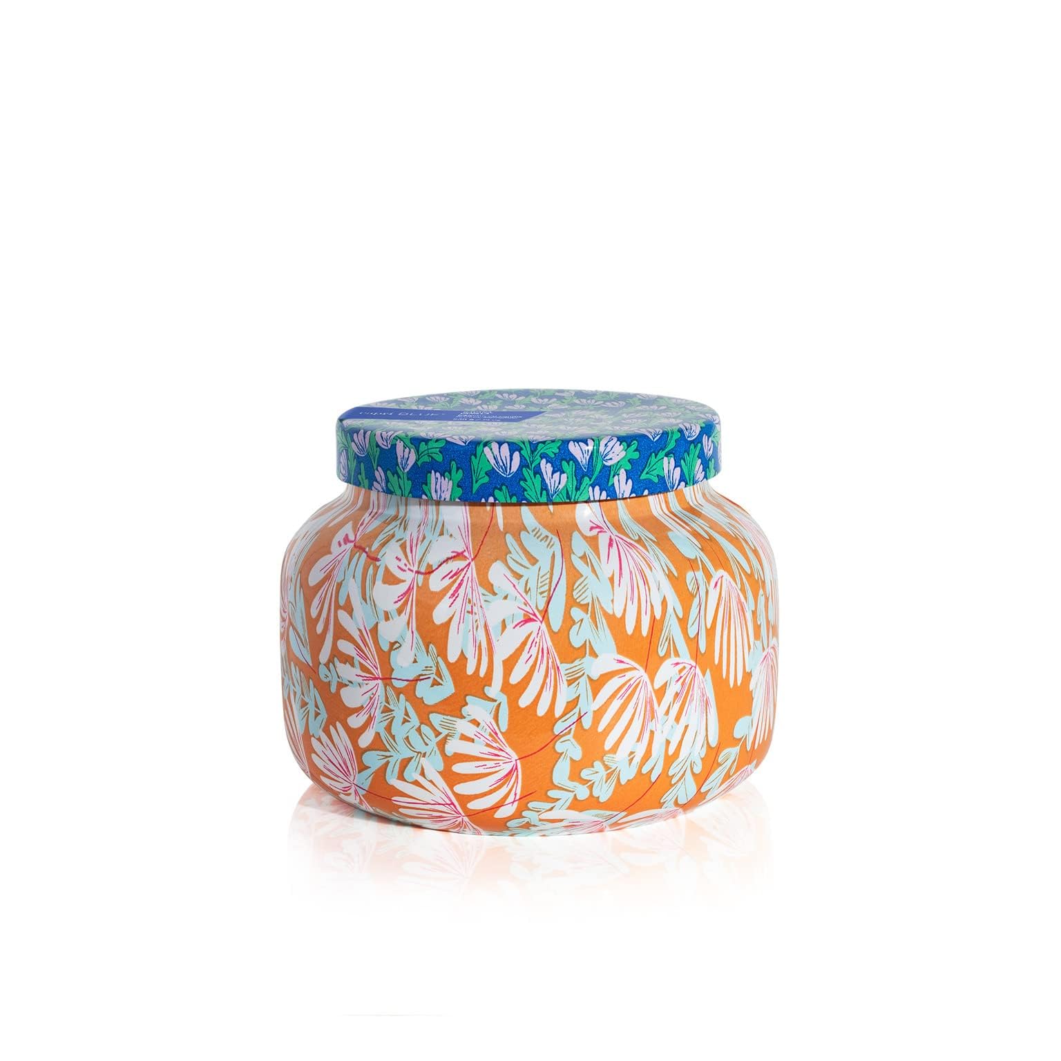 Vela Capri Blue Patrón Juego en jarrón de vidrio, perfuma sutilmente y realza la decoración.