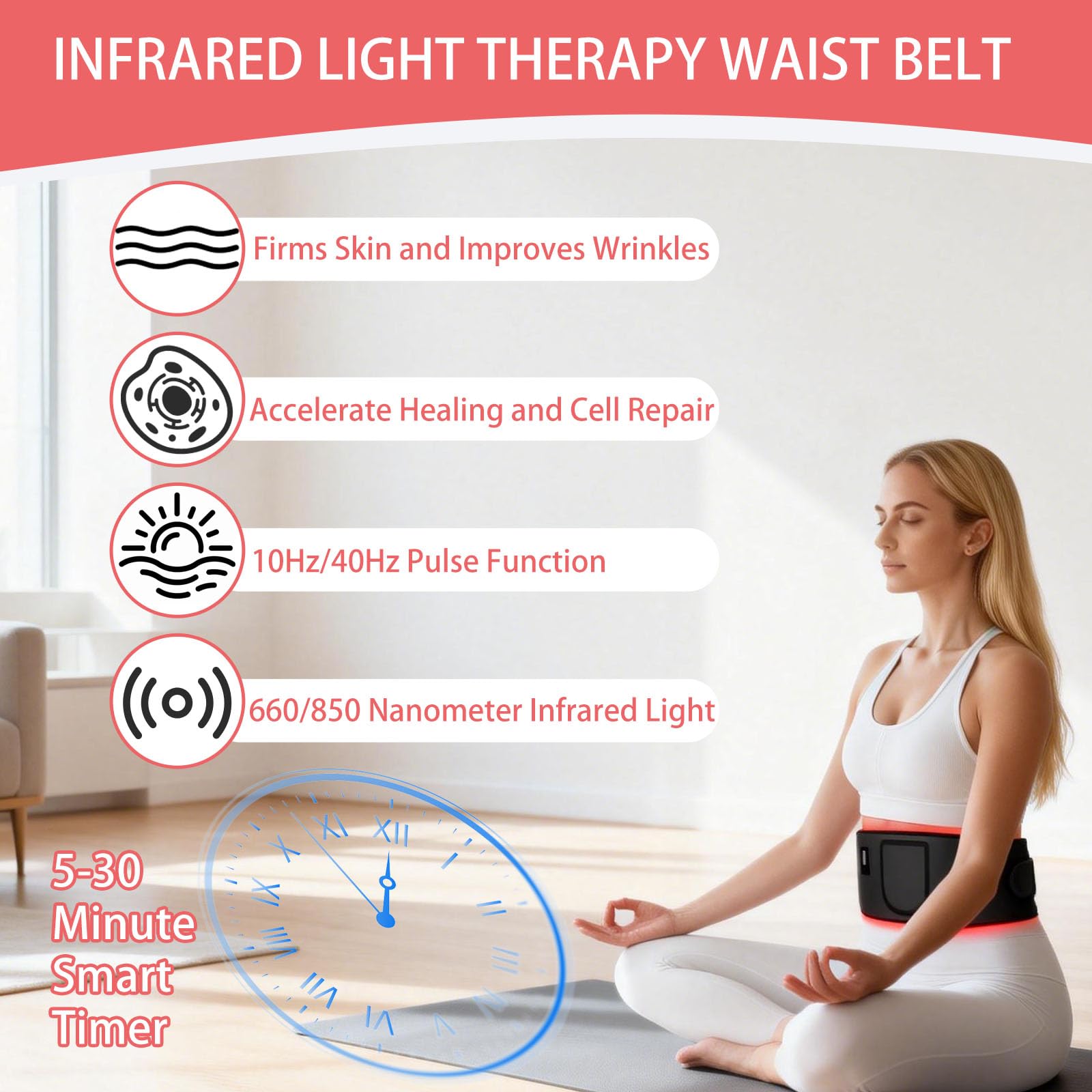 Capriccio Firmly terapia de luz 360° para cintura y abdomen con cobertura total