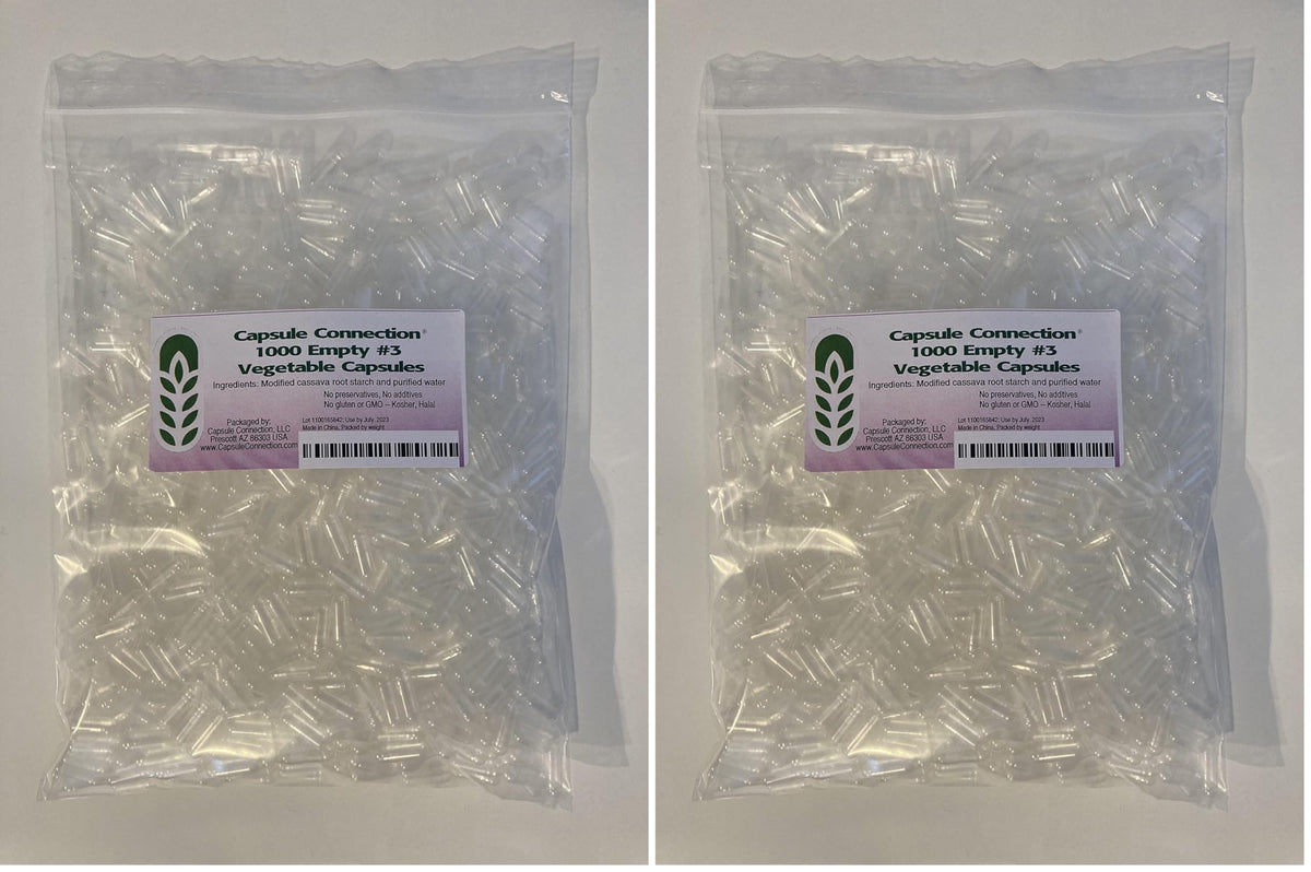 Capsule Connection cápsulas vegetales tamaño 3 ideales para formulaciones caseras de suplementos
