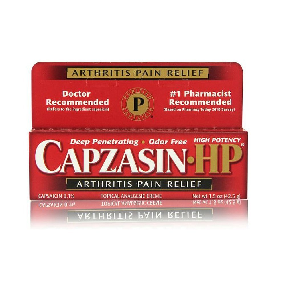 Capzasin HP Crema 1.5 oz para aplicación localizada, pack de tres y uso práctico.
