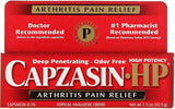 Capzasin HP crema frente de botella, alivio temporal para articulaciones.