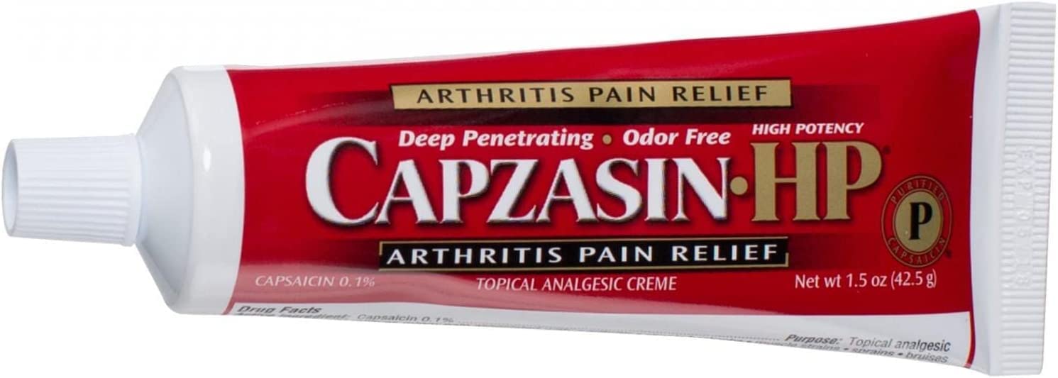 Capzasin HP crema textura suave, absorción rápida para uso diario.