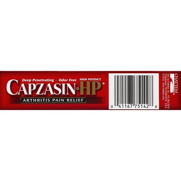 Capzasin HP envase 1.5 oz, formato cómodo para llevar.