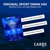 Etiqueta del gel Carbs Fuel 50 g con datos de carbohidratos.