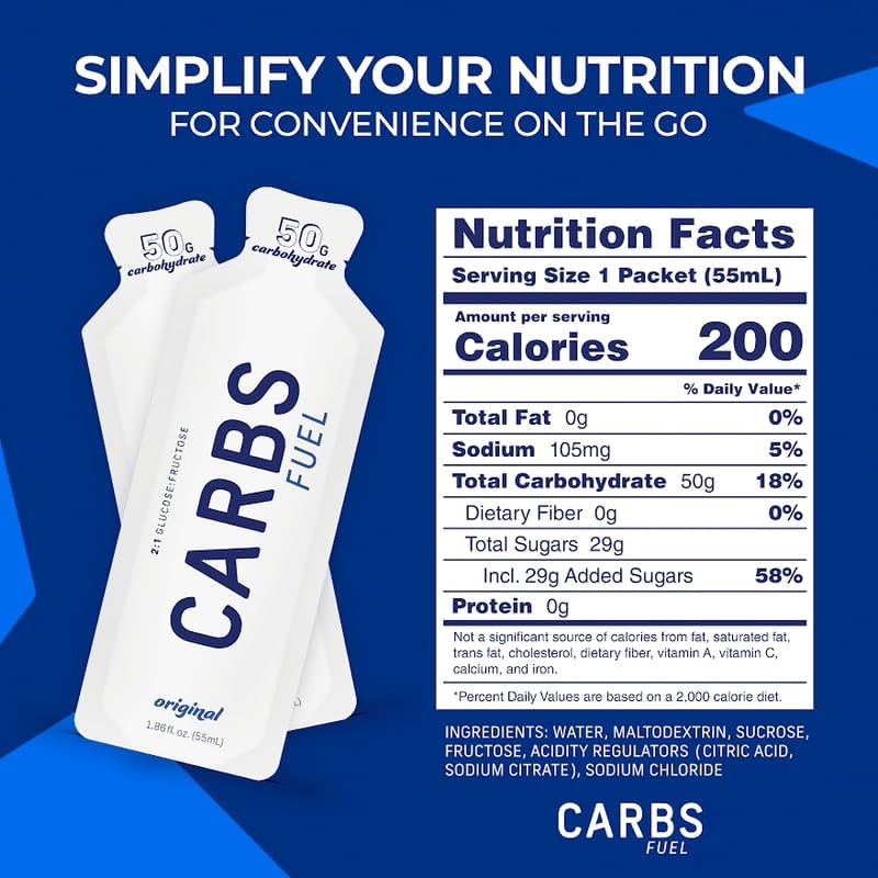 Carbs Fuel Gel Original 55 ml, apto vegano y libre de gluten