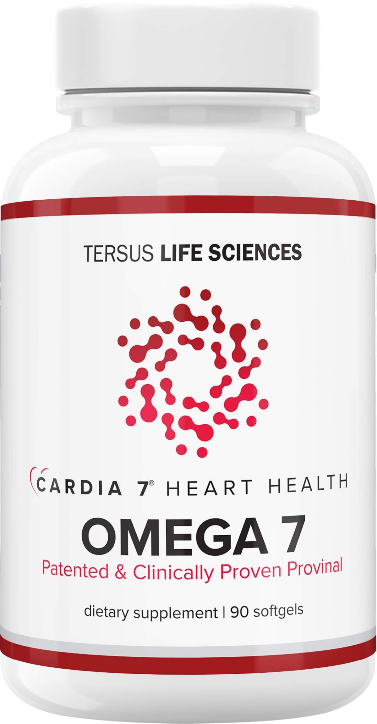Cardia7 cápsulas Omega-7 de 90 cápsulas con Provinal, apoyo potencial para la salud cardiovascular.