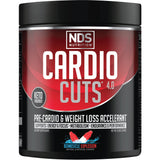 Cardio Cuts envase con etiqueta para entrenamiento diario y quema de grasa