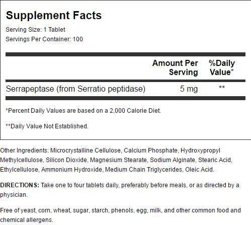 Cardiovascular Research Serraflazyme, envase de 100 comprimidos, práctico para almacenamiento y uso regular.