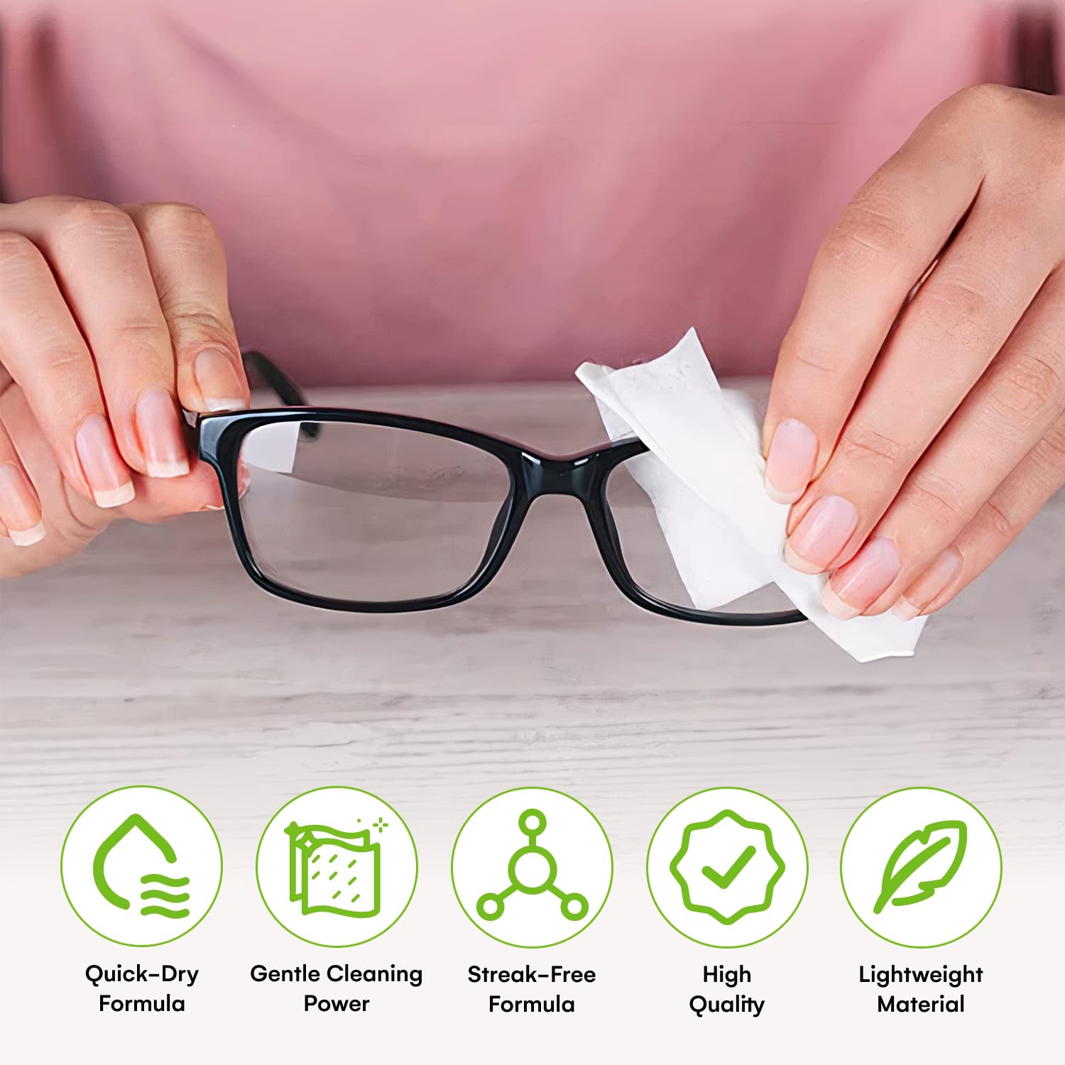 Care Touch: toallitas para lentes en bolsa, limpieza rápida en cualquier sitio.