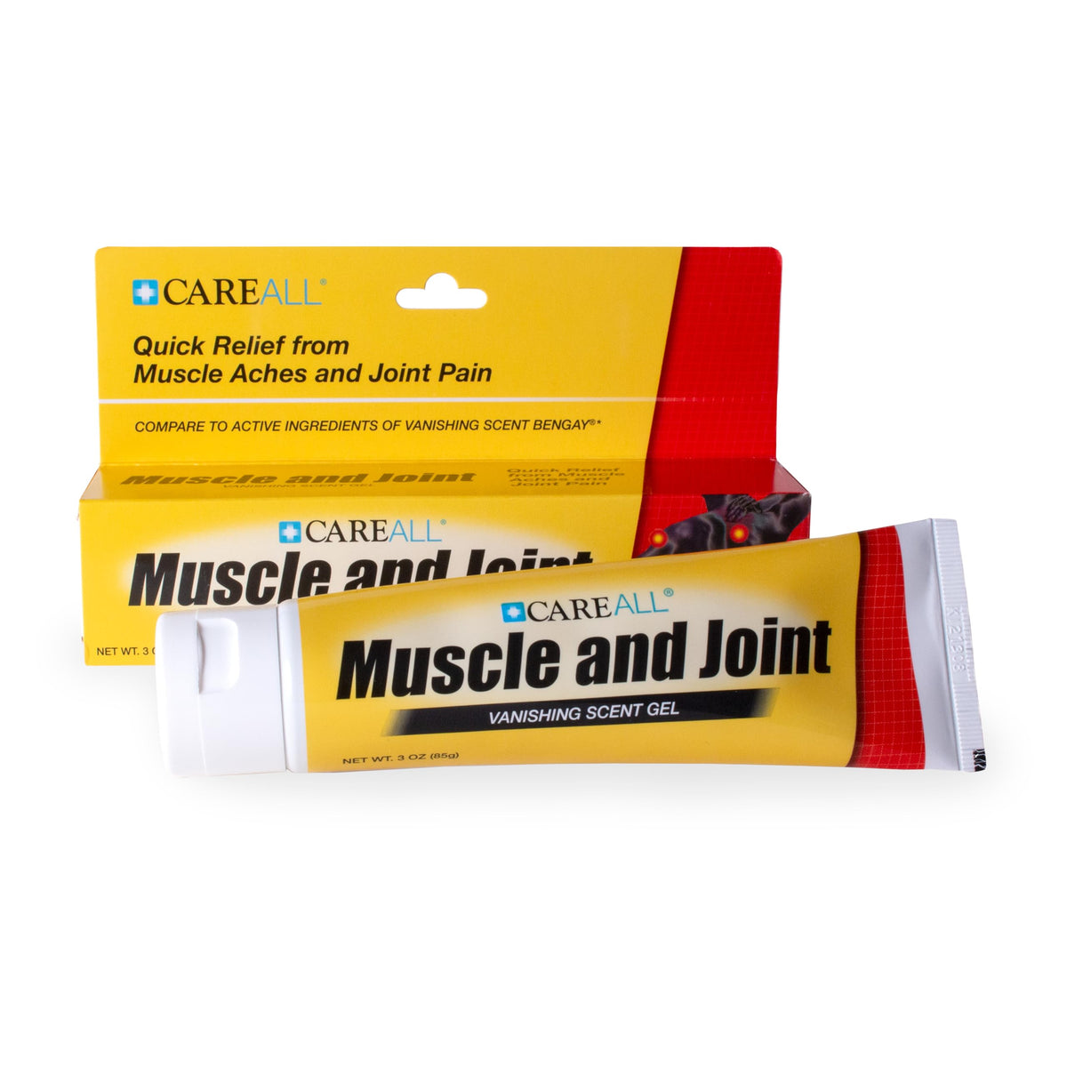 CareAll Gel en piel durante aplicación suave para músculos y articulaciones.