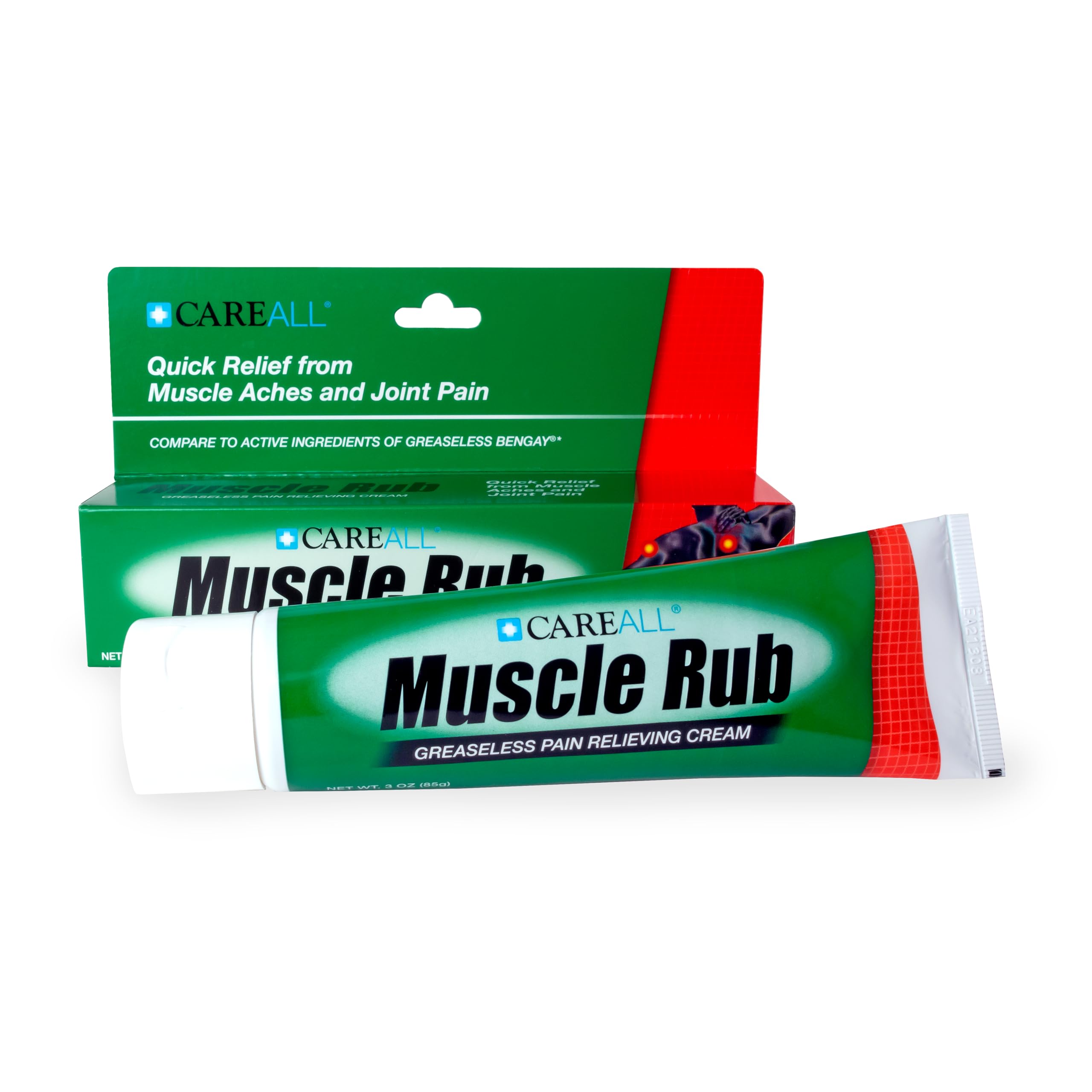 CareAll Muscle Rub: tubo de 3 oz para uso diario.