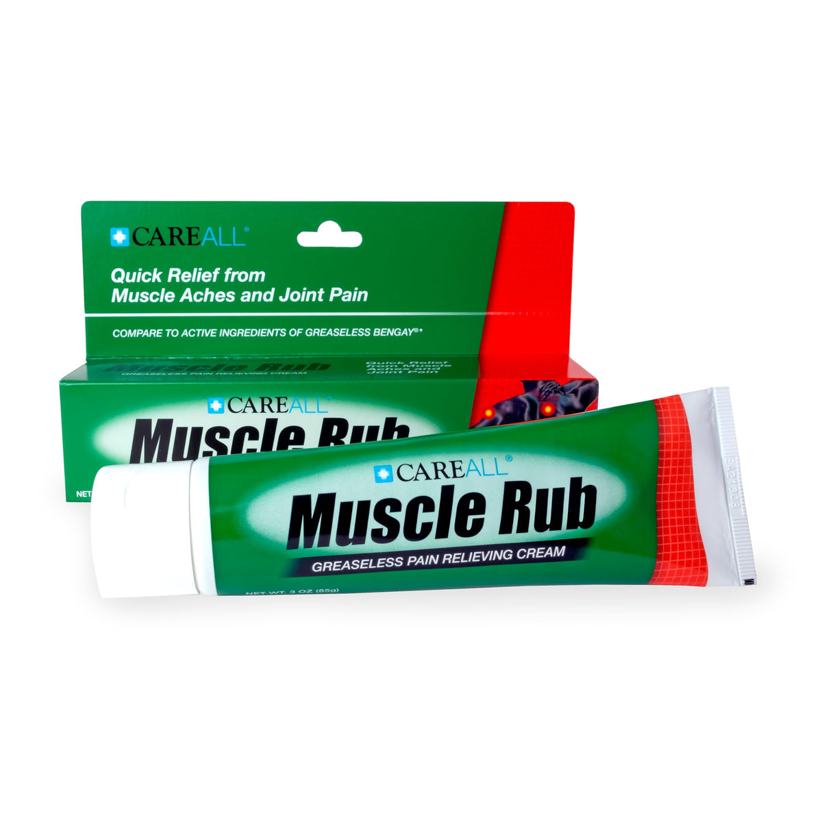 CareAll Muscle Rub: tubo de 3 oz para uso diario.