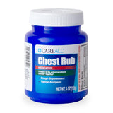 CareAll Ungüento torácico aplicándose en el pecho para alivio de congestión.