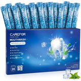 CAREFOR enjuague bucal tamaño viaje 12 ml para llevar y usar en cualquier momento.