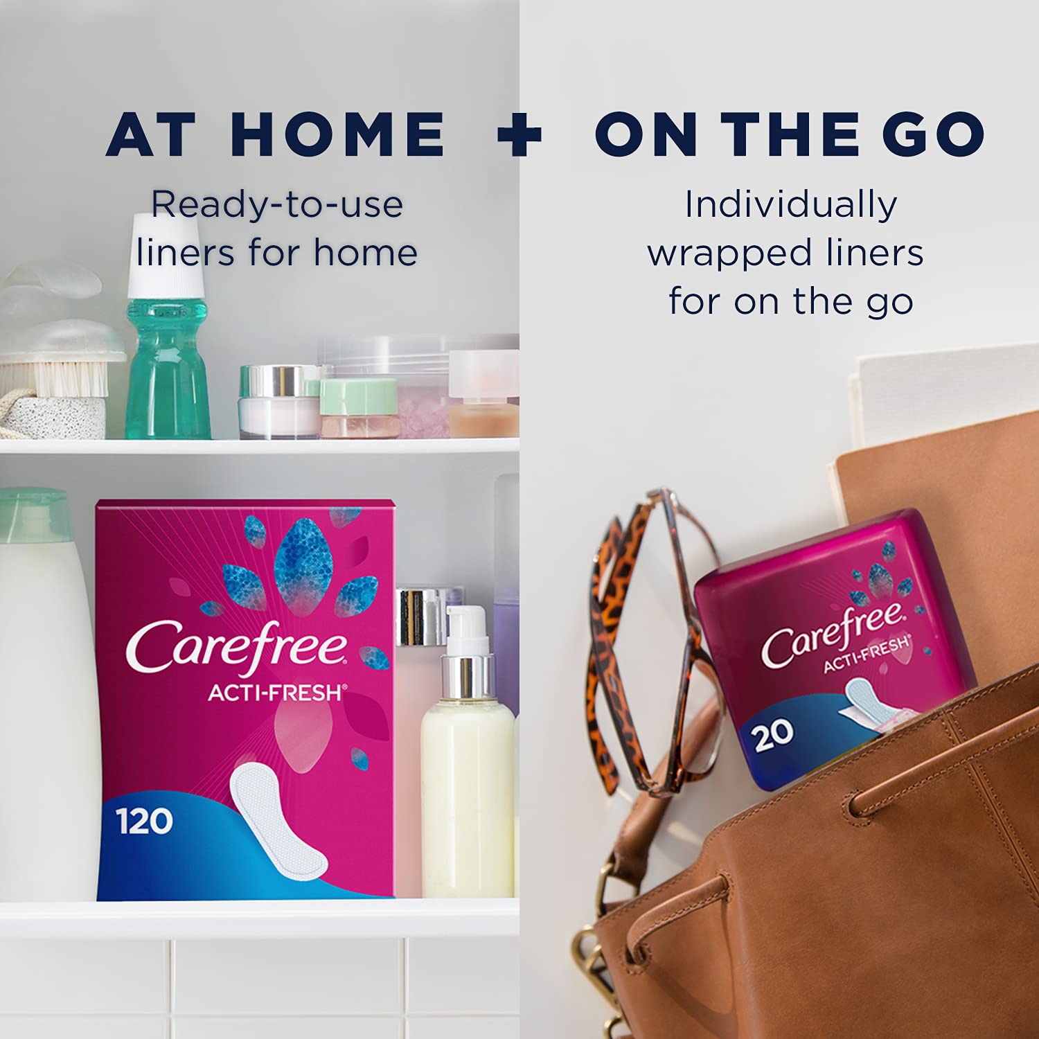 Carefree Acti-Fresh protector diario con sensación suave y cómoda.