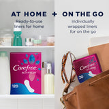 Carefree Acti-Fresh protector diario con sensación suave y cómoda.