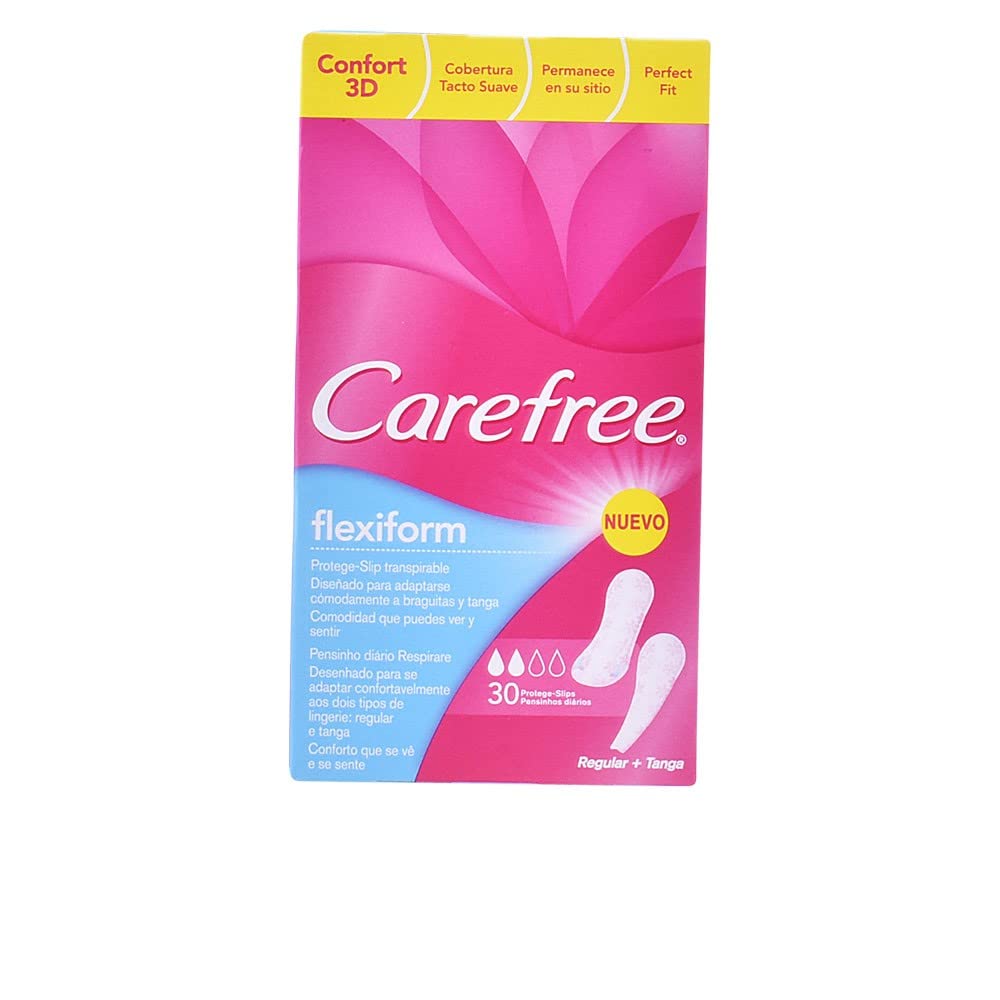 Carefree Flexiform toalla diaria para comodidad adaptable en cualquier lencería.