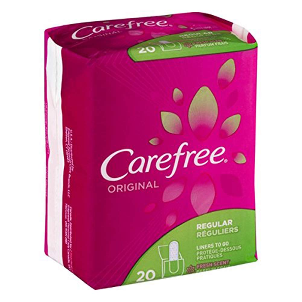 Carefree pantiliner para llevar, suave y cómodo para uso diario con frescura.