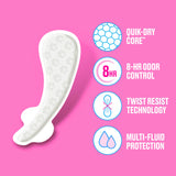 Carefree protector tanga con alas que mantienen en su lugar.