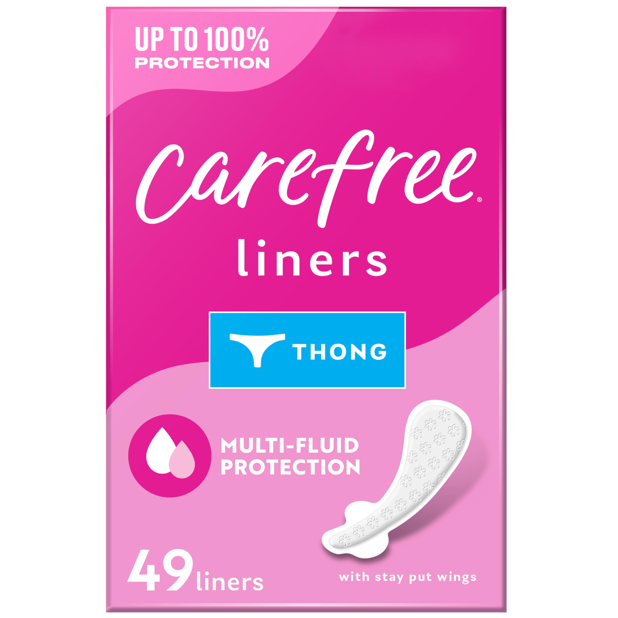 Carefree protector tanga desenvuelto sin perfume para uso diario y discreción.