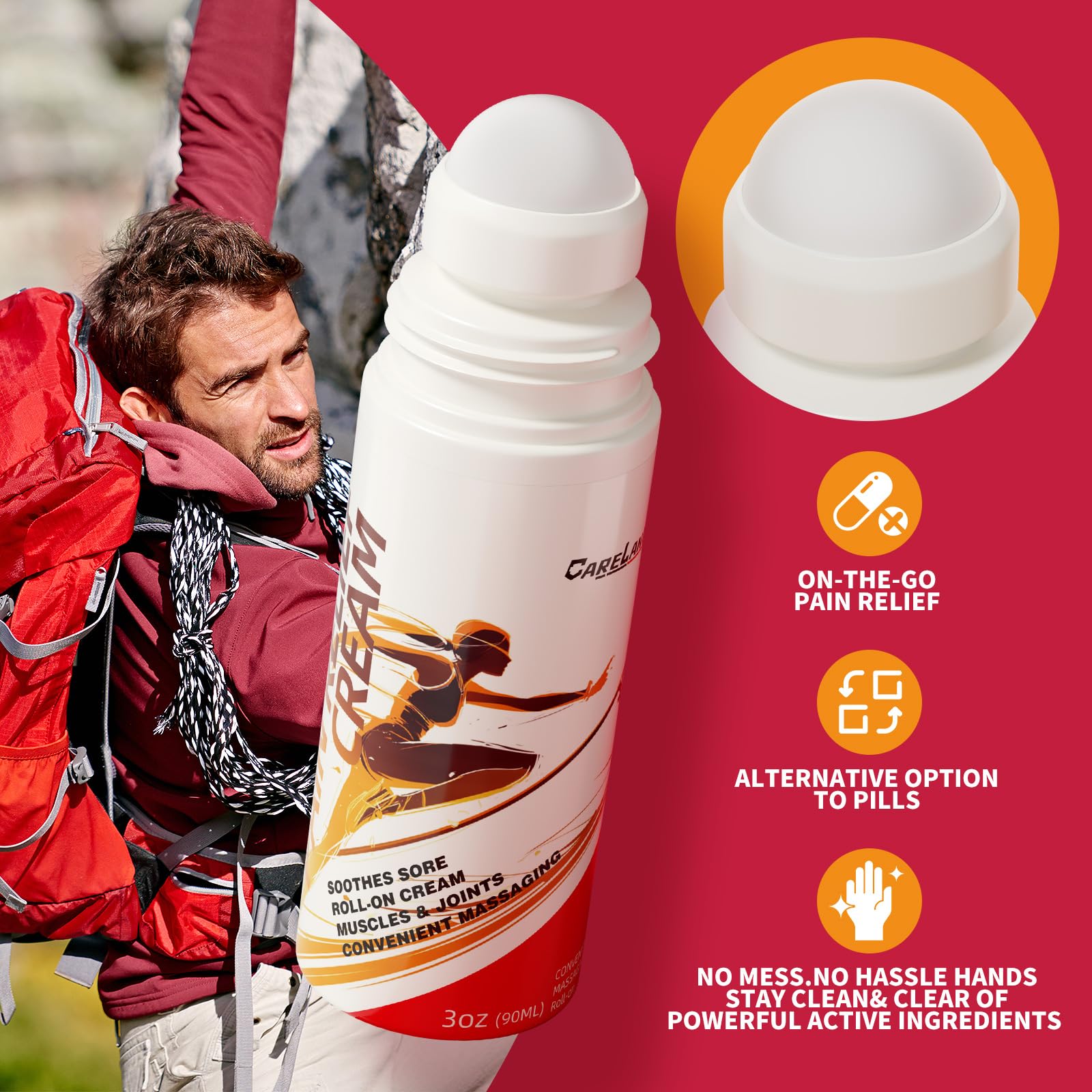 Careland fórmula con mentol, capsaicina y salicilato de metilo para alivio específico.