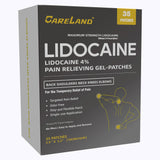 Parche CARELAND con lidocaína 4% en el cuello para alivio puntual del dolor.