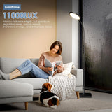 CAREMORR lámpara de pie 11000 Lux iluminando desde suelo para uso diario.