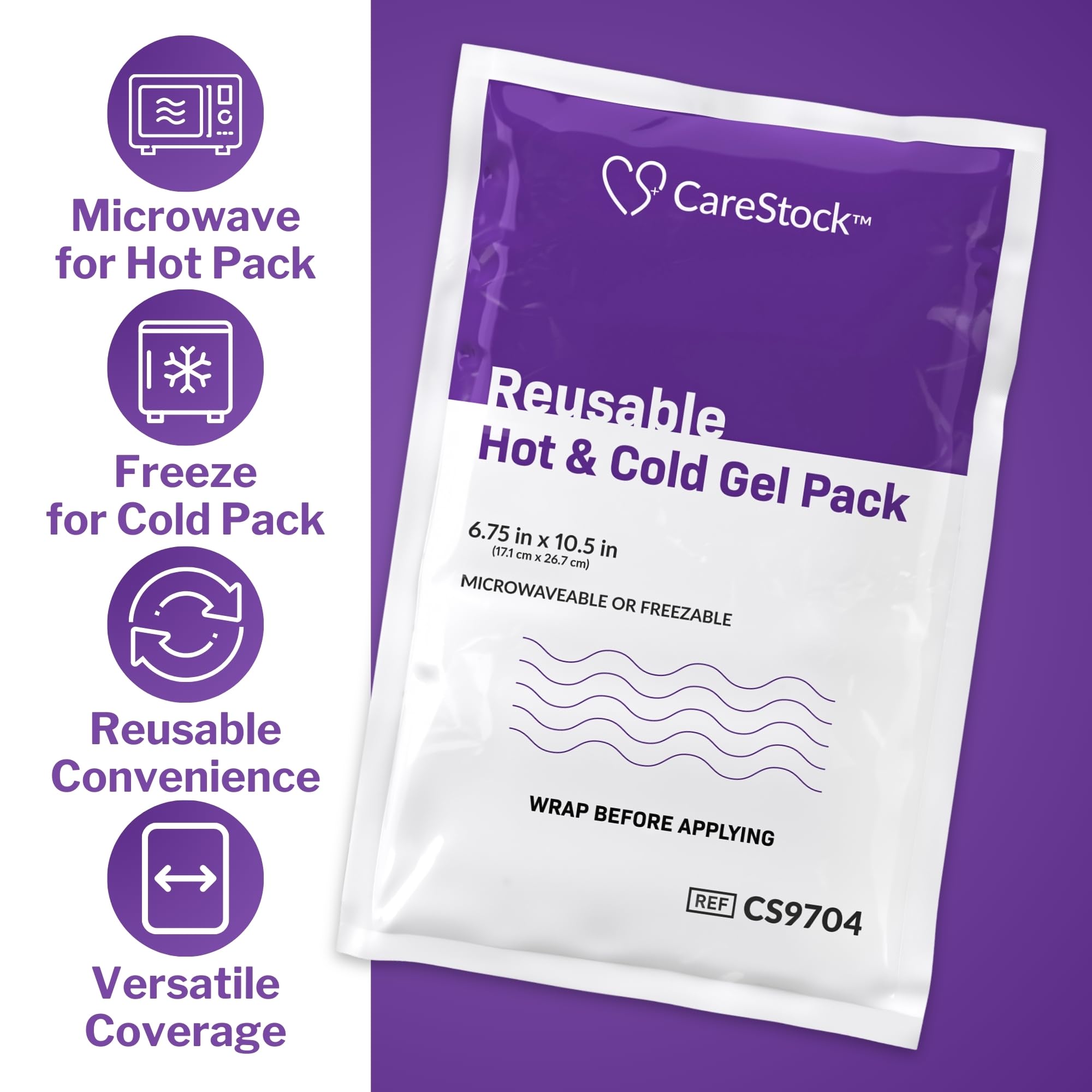 CareStock gel se adapta al contorno del cuerpo para mayor confort.