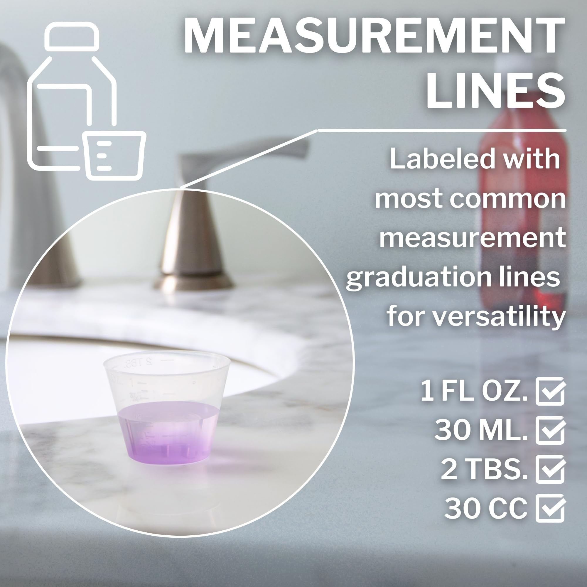 CareStock: taza translúcida con graduación para ver el contenido fácilmente