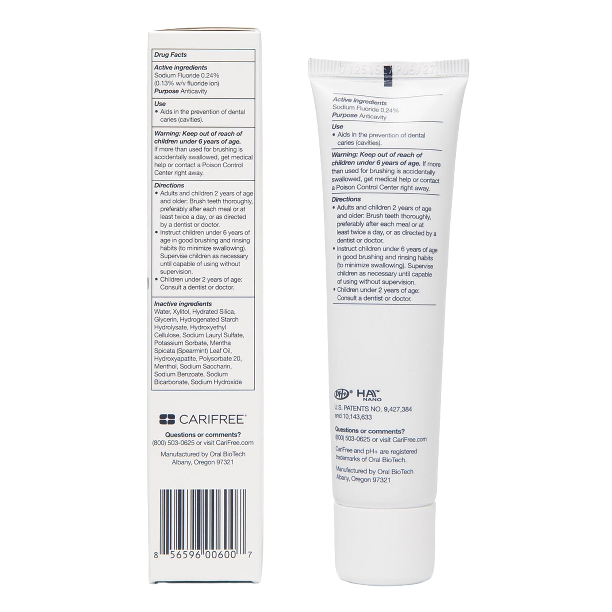 CariFree Gel 1100 Menta: fórmula con pH+ para neutralizar ácidos de la boca.