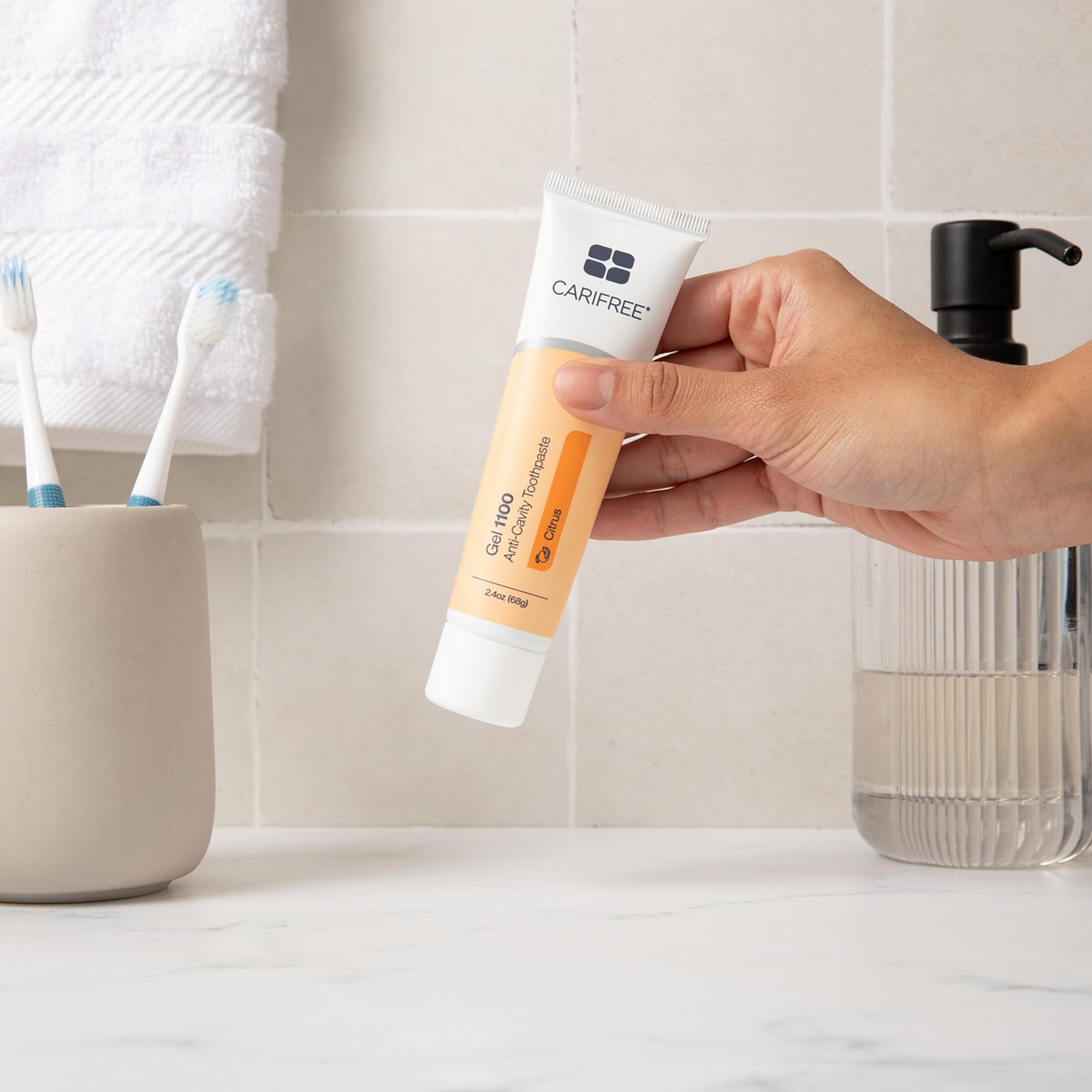 CariFree Gel 1100, empaque nuevo y moderno para el hogar.