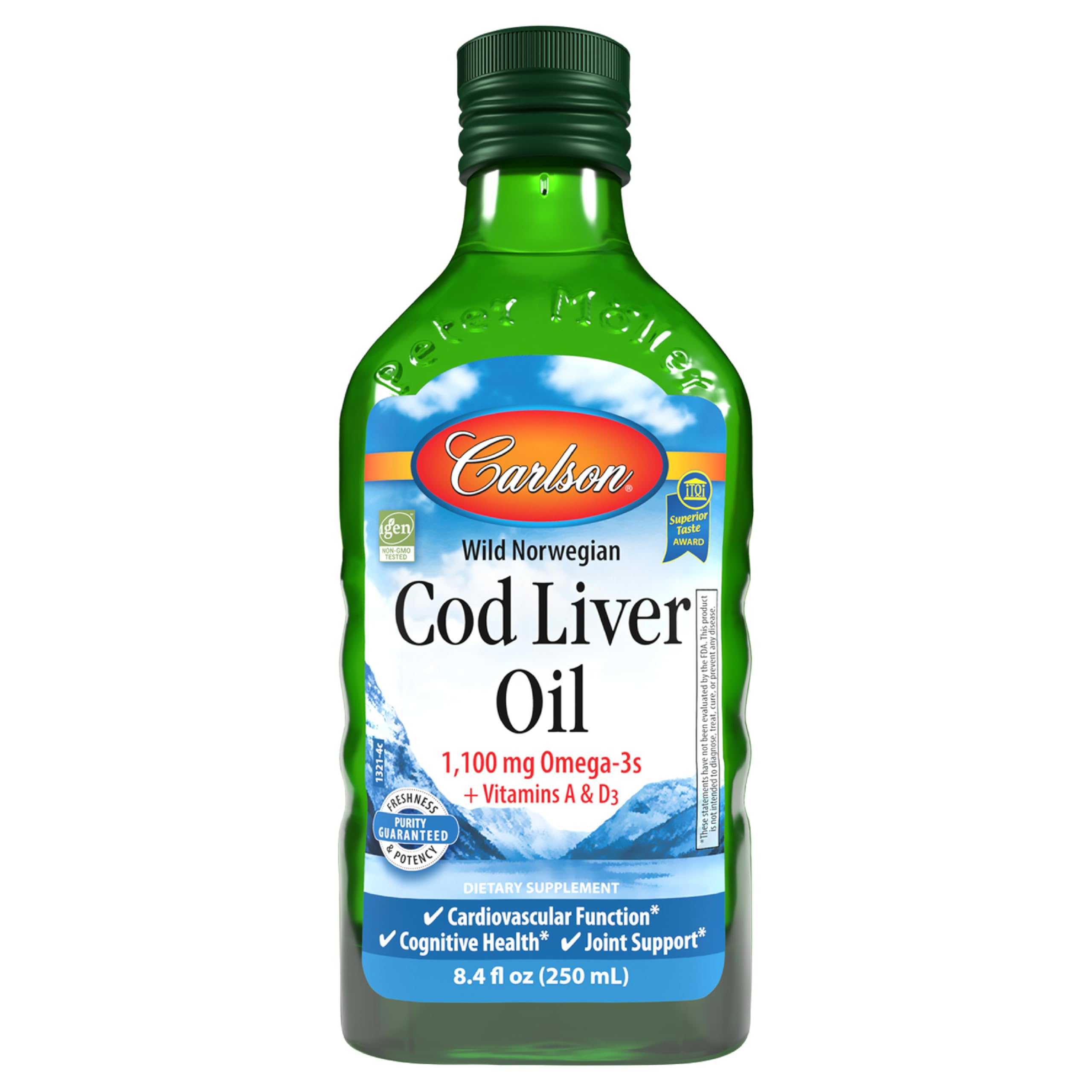 Carlson aceite de hígado de bacalao 1100 mg, botella para uso diario