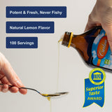 Carlson Aceite de Pescado 1600 mg, sabor limón para consumo agradable.