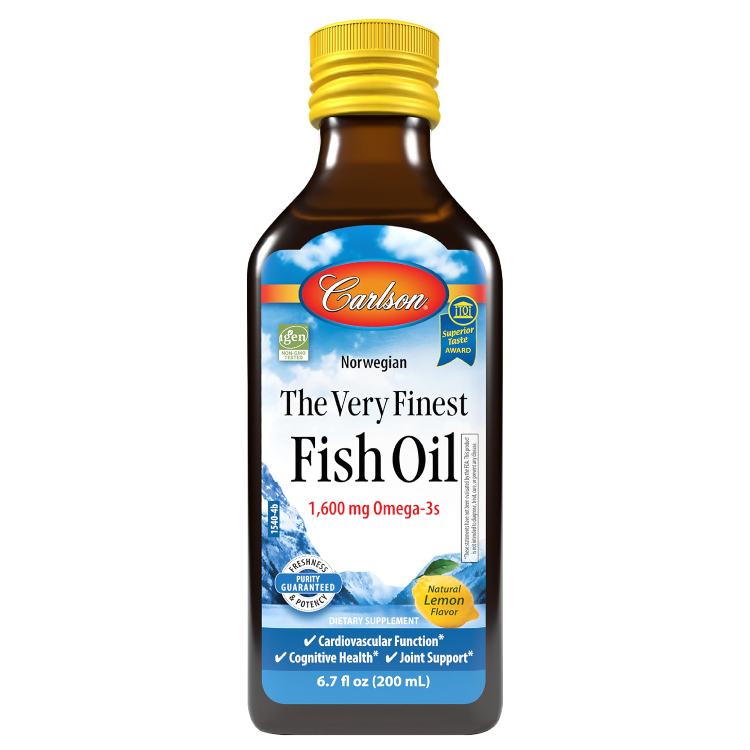 Carlson Aceite de Pescado 1600 mg, dosis diaria y formato líquido para uso cómodo