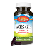 Carlson ACES + Zn, detalle de etiqueta con vitaminas A, C y E.