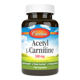 Carlson Acetil-L-Carnitina 500 mg, cápsulas, apoyo potencial a la energía diaria.